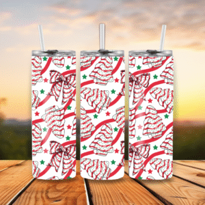 20oz Stainless Steel Tumbler Red and White Christmas