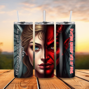 20oz Stainless Steel Tumbler Angel vs Devil