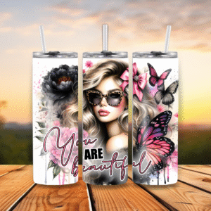 20oz Stainless Steel Tumbler You Are Beautiful 1